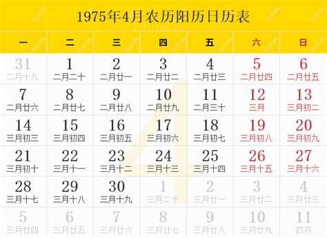 1975年3月3日|1975年日历表,1975年农历表（阴历阳历节日对照表）